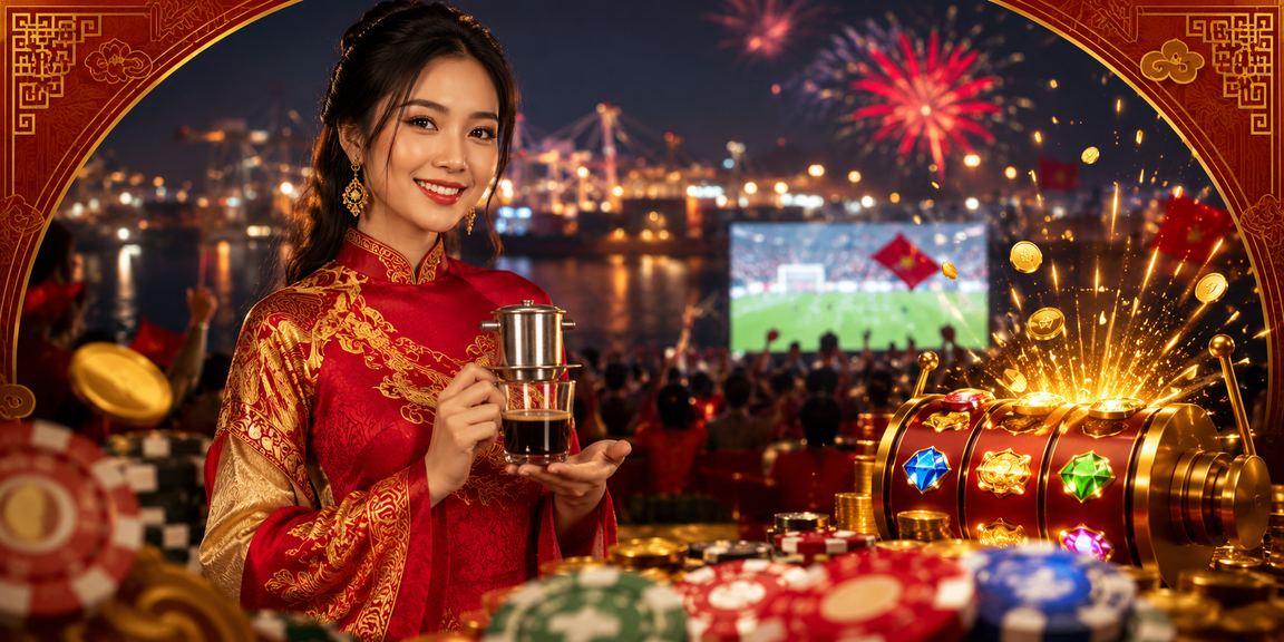 Người dùng Hải Phòng ngồi quán cà phê chơi slot game jackpot trên điện thoại buổi chiều